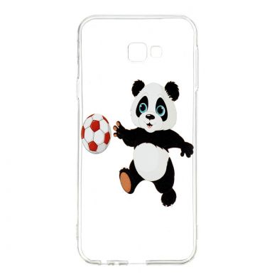 Силиконовый (TPU) чехол Deexe Pretty Things для Samsung Galaxy J4+ (J415) - Panda Plays Football