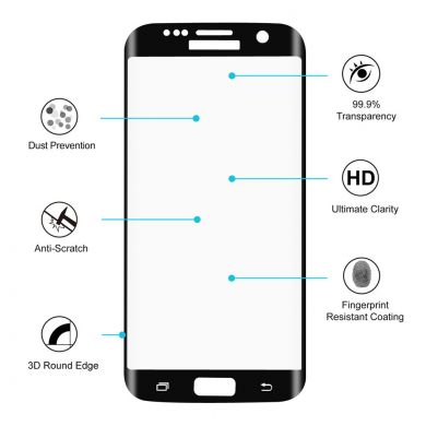 Защитное стекло HAT PRINCE Full Covered для Samsung Galaxy S7 Edge (G935) - Black