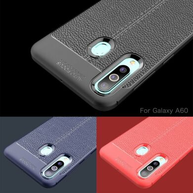 Защитный чехол Deexe Leather Cover для Samsung Galaxy A60 (A605) - Red