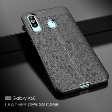 Защитный чехол Deexe Leather Cover для Samsung Galaxy A60 (A605) - Dark Blue