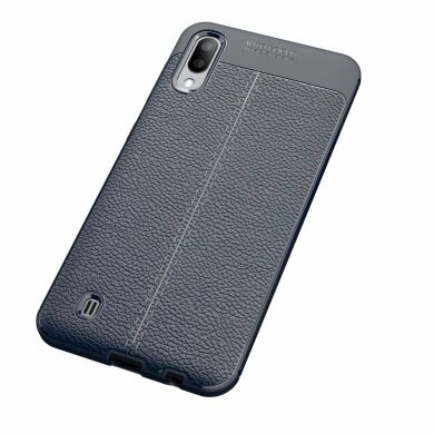 Защитный чехол Deexe Leather Cover для Samsung Galaxy M10 - Dark Blue