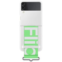 Защитный чехол Silicone Cover with Strap для Samsung Galaxy Flip 3 (EF-GF711TWEGRU) - White