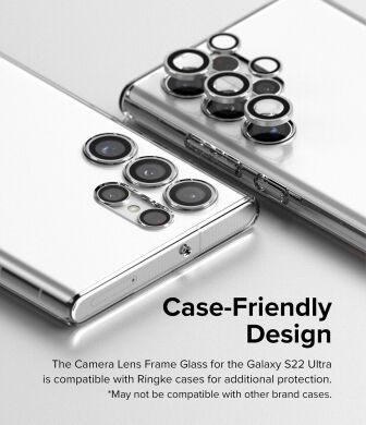 Комплект защитных стекол RINGKE Camera Lens Frame Glass для Samsung Galaxy S22 Ultra (S908) - Black
