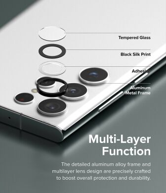 Комплект защитных стекол RINGKE Camera Lens Frame Glass для Samsung Galaxy S22 Ultra (S908) - Silver