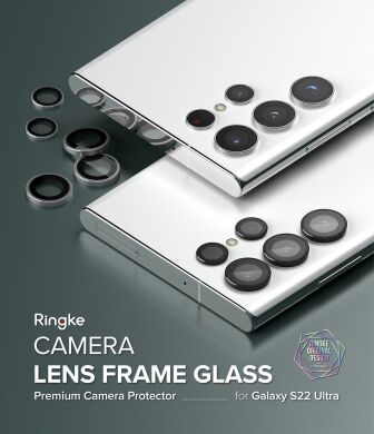 Комплект защитных стекол RINGKE Camera Lens Frame Glass для Samsung Galaxy S22 Ultra (S908) - Black