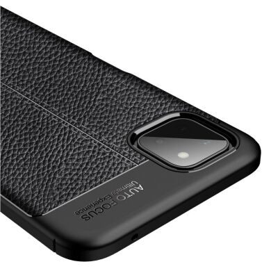 Защитный чехол Deexe Leather Cover для Samsung Galaxy A22 5G (A226) - Black
