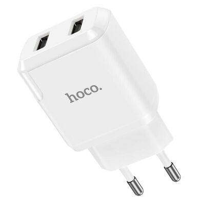 Сетевое зарядное устройство HOCO N7 (2USB, 2.1A) - White