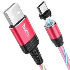 Дата-кабель Hoco U90 Ingenious Streamer MicroUSB (2.4A, 1m) - Red