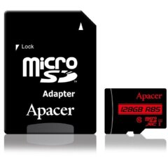Картка пам`яті MicroSDXC Apacer 128GB C10 UHS-I (R85MB/s) + адаптер