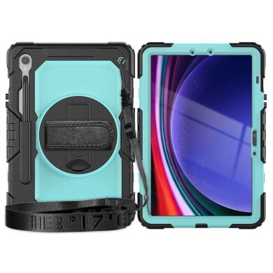 Защитный чехол Deexe Shockproof Case для Samsung Galaxy Tab S9 FE (X510) - Light Blue / Black