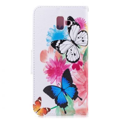 Чехол-книжка Deexe Color Wallet для Samsung Galaxy J6+ (J610) - Butterfly and Daisy