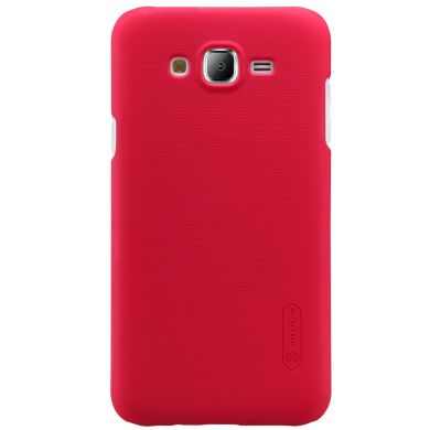 Пластиковая накладка NILLKIN Frosted Shield для Samsung Galaxy J7 (J700) + пленка - Red