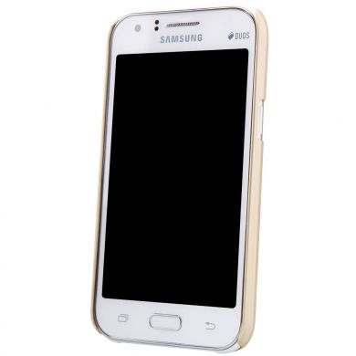 Пластиковая накладка NILLKIN Frosted Shield для Samsung Galaxy J1 (J100) + пленка - Gold
