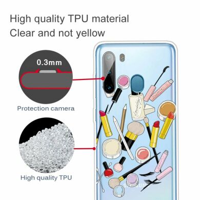 Силиконовый (TPU) чехол Deexe Pretty Glossy для Samsung Galaxy A21 (A215) - Cosmetics