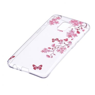 Силиконовый (TPU) чехол Deexe Pretty Glossy для Samsung Galaxy A8 (A530) - Pink Flowers