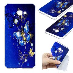 Силиконовый (TPU) чехол Deexe Pretty Glossy для Samsung Galaxy J4+ (J415) - Blue Butterfly