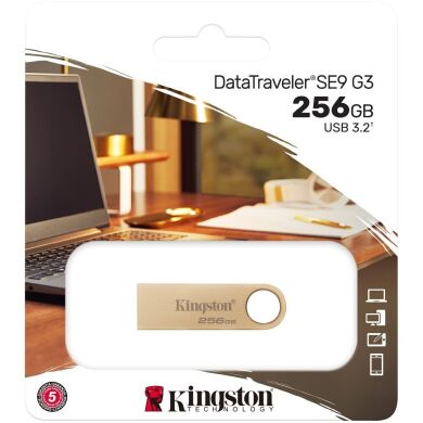 Флеш-накопитель Kingston DT SE9 G3 256GB USB 3.2 (DTSE9G3/256GB) - Gold