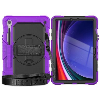 Защитный чехол Deexe Shockproof Case для Samsung Galaxy Tab S9 FE (X510) - Black / Purple