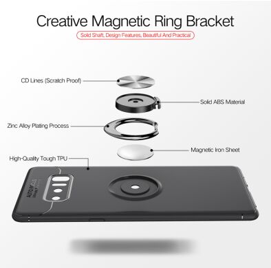 Защитный чехол UniCase Magnetic Ring для Samsung Galaxy Note 8 (N950) - Black / Grey