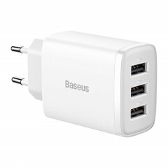 Сетевое зарядное устройство Baseus Compact 17W (3USB) CCXJ02 - White
