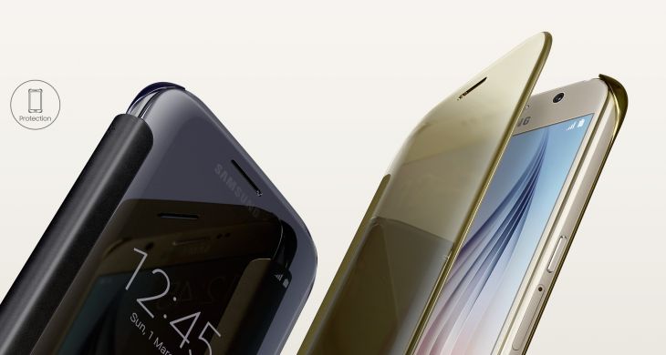 Чехол Clear View Cover для Samsung Galaxy S6 (G920) EF-ZG920 - Gold