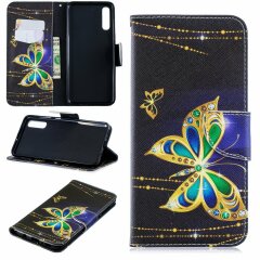 Чехол-книжка Deexe Color Wallet для Samsung Galaxy A70 (A705) - Colorized Butterfly