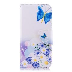 Чехол-книжка Deexe Color Wallet для Samsung Galaxy J6 2018 (J600) - Butterfly in Flowers B