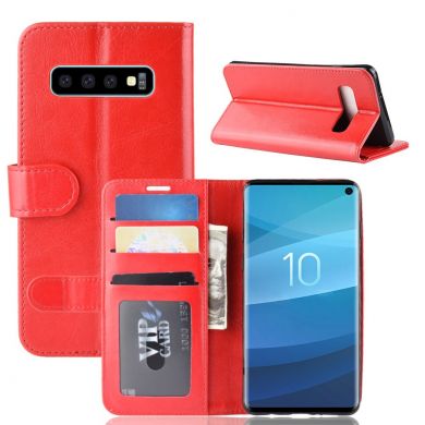 Чехол-книжка Deexe Wallet Style для Samsung Galaxy S10 - Red