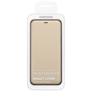 Чехол-книжка Wallet Cover для Samsung Galaxy A6+ 2018 (A605) EF-WA605CFEGRU - Gold