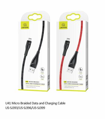 Дата-кабель USAMS US-SJ393 U41 Braided Data MicroUSB (1m) - Black