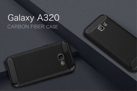 Захисний чохол UniCase Carbon для Samsung Galaxy A3 2017 (A320) - Black
