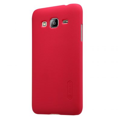 Пластиковая накладка NILLKIN Frosted Shield для Samsung Galaxy J3 2016 (J320) + пленка - Red