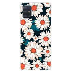 Силиконовый (TPU) чехол Deexe Life Style для Samsung Galaxy A51 (А515) - White Flowers