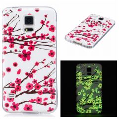 Силиконовый (TPU) чехол Deexe LumiCase для Samsung Galaxy S5 (G900) - Cherry Blossom