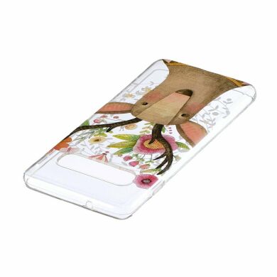 Силиконовый (TPU) чехол Deexe Pretty Glossy для Samsung Galaxy S10 (G973) - Deer with Flowers