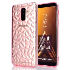 Силиконовый (TPU) чехол UniCase 3D Diamond Grain для Samsung Galaxy A6+ 2018 (A605) - Pink