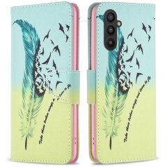 Чехол-книжка Deexe Color Wallet для Samsung Galaxy A25 (A256) - Feather and Birds