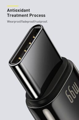 Кабель Baseus Tungsten Gold USB to Type-C (66W, 2m) CATWJ-C01 - Black