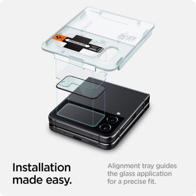 Комплект из пленки и защитного стекла Spigen (SGP) GLAS.tR Full Cover Glass + Hinge Film (2шт) для Samsung Galaxy Flip 4 - Black