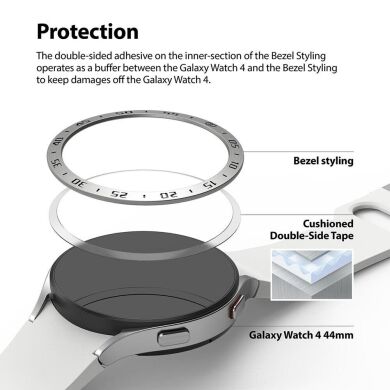 Защитная накладка RINGKE Bezel Styling для Samsung Galaxy Watch 4 / 5 (44mm) - Black / Stainless Steel