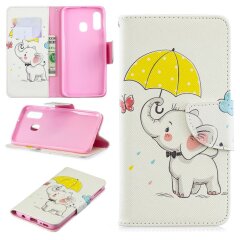 Чехол-книжка Deexe Color Wallet для Samsung Galaxy A40 (А405) - Elephant Holding an Umbrella