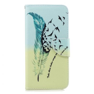 Чехол-книжка Deexe Color Wallet для Samsung Galaxy J6+ (J610) - Feather and Bird