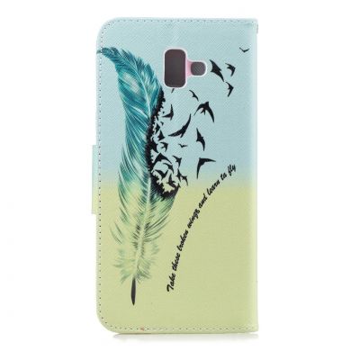 Чехол-книжка Deexe Color Wallet для Samsung Galaxy J6+ (J610) - Feather and Bird