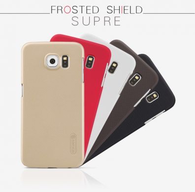 Пластиковая накладка NILLKIN Frosted Shield для Samsung Galaxy S6 (G920) + пленка - Brown