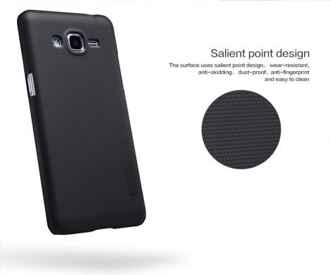 Пластиковый чехол NILLKIN Frosted Shield для Samsung Galaxy J2 Prime (G532) + пленка - Black