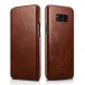 Кожаный чехол-книжка ICARER Slim Flip для Samsung Galaxy S8 Plus (G955) - Brown. Фото 1 из 14
