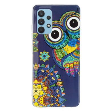 Силиконовый (TPU) чехол Deexe LumiCase для Samsung Galaxy A32 (А325) - Owl Pattern Painting