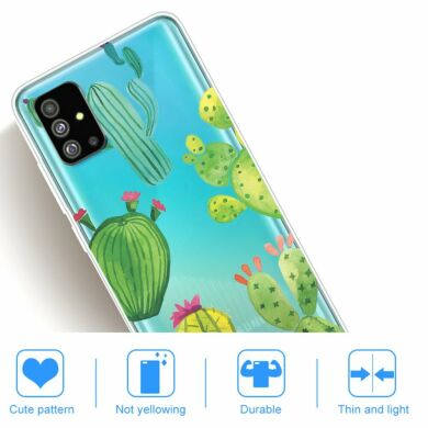 Силиконовый (TPU) чехол Deexe Pretty Glossy для Samsung Galaxy S20 Plus (G985) - Cute Cactus