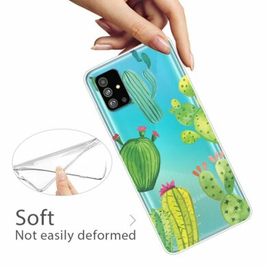 Силиконовый (TPU) чехол Deexe Pretty Glossy для Samsung Galaxy S20 Plus (G985) - Cute Cactus