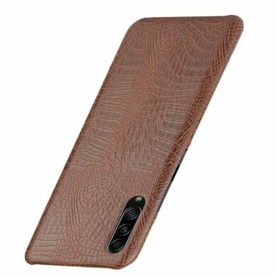 Защитный чехол Deexe Croco Style для Samsung Galaxy A70s (A707) - Brown